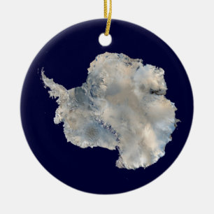 Antarctica (NASA Blue Marble Imagery) Julgransprydnad Keramik