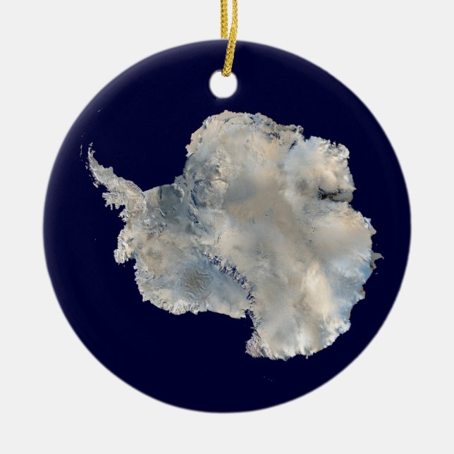 Antarctica (NASA Blue Marble Imagery) Julgransprydnad Keramik (Framsidan)