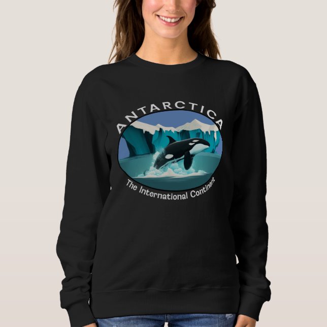 Antarctica Orca Whale Iceberg Cool Antarctic Souve T Shirt (Framsida)