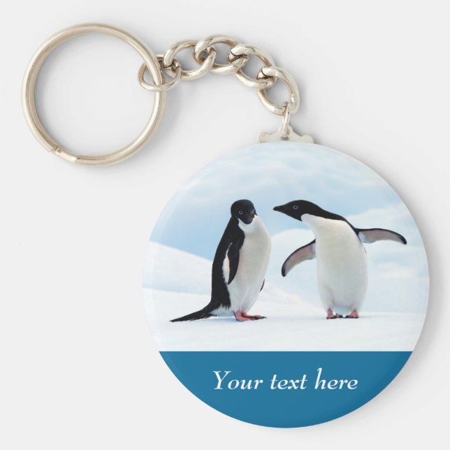 Antarctica Penguin på personlig av is Nyckelring (Framsidan)