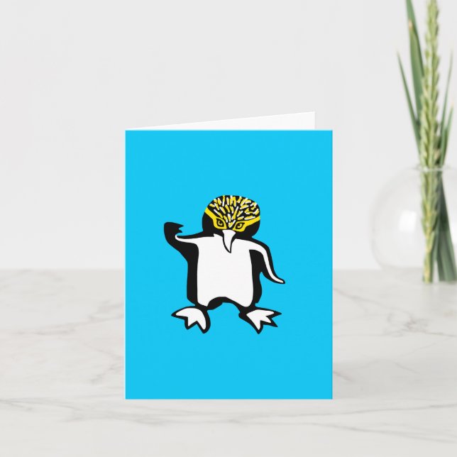 Antarctica-PENGUIN - utrotningshotat djur - blått Anteckningskort (Framsida)