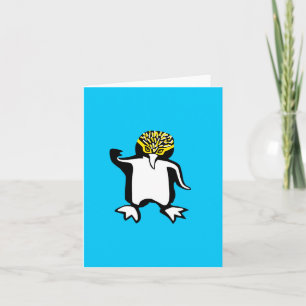 Antarctica-PENGUIN - utrotningshotat djur - blått Anteckningskort
