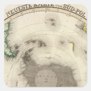 Antarctica, södra Hemisphere Fyrkantigt Klistermärke