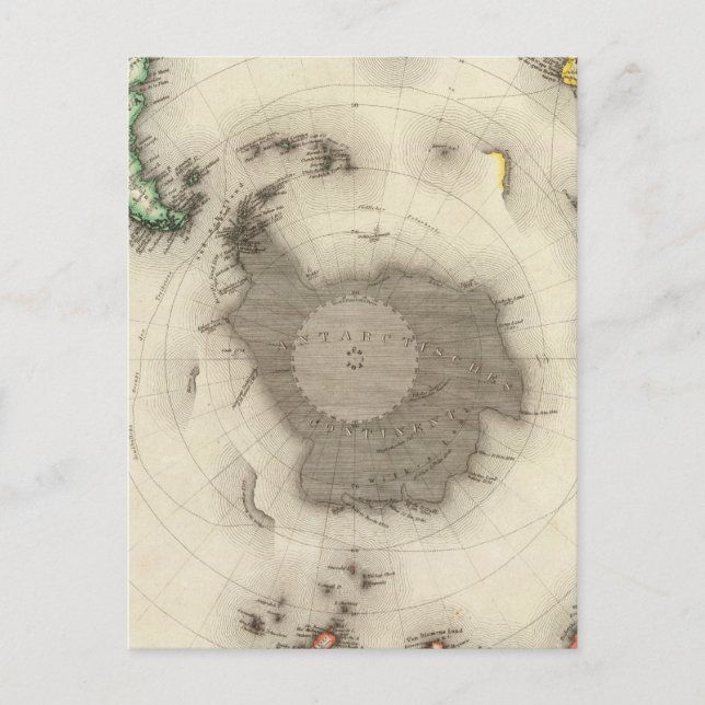 Antarctica, södra Hemisphere Vykort (Framsida)