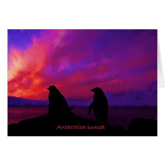 Antarctica Sunset-kort Hälsningskort (Framsidan Horizontal)