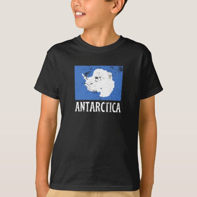 Antarctica vintage Flagga T Shirt (Framsida)