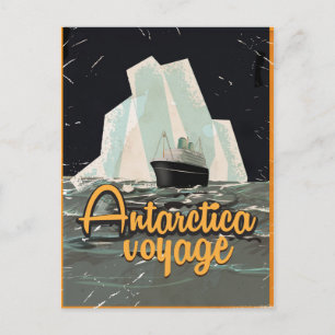 Antarctica Vintage resor poster Vykort