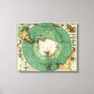 AntarcticaPanoramic MapAntarctica Canvastryck