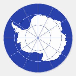 Antarcticfördragflagga. Antarktis Runt Klistermärke