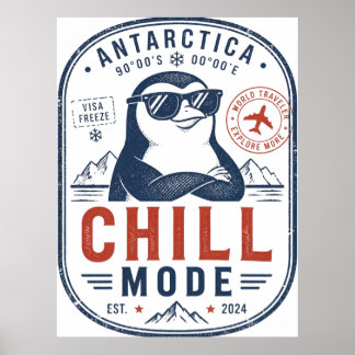 Antarktis Chill Mode Rolig Pingvin Affisch