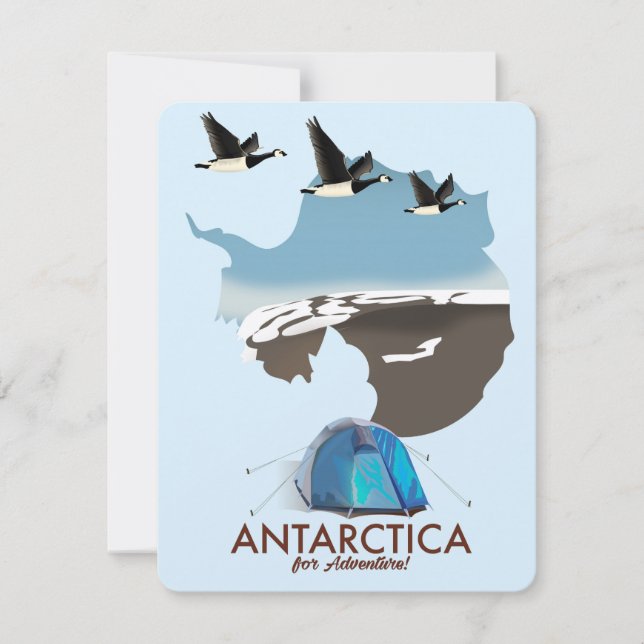 Antarktis för äventyrsresor affisch karta. (Framsida)