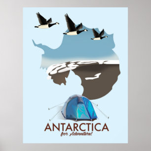 Antarktis för äventyrsresor affisch karta.