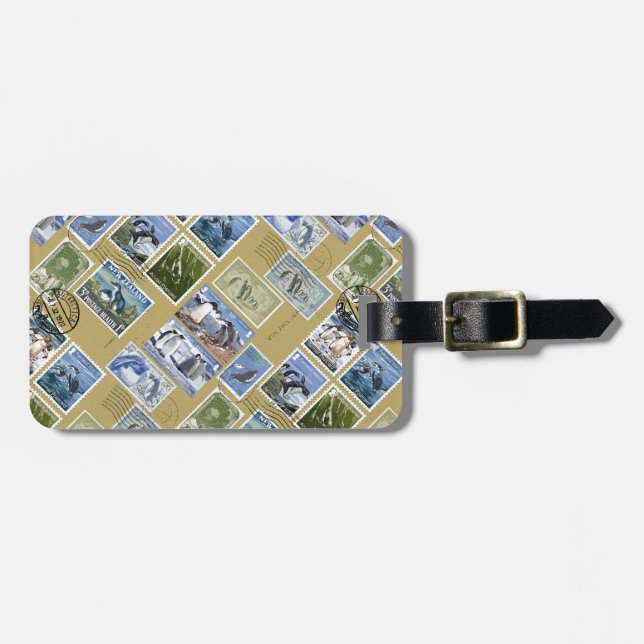 Antarktis - pingvinportofrimärken bagagebricka (Horisontell Framsida)