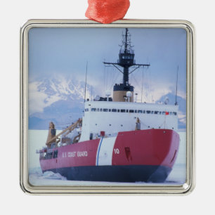 Antarktis, Ross Island, McMurdo Station, USCG Julgransprydnad Metall