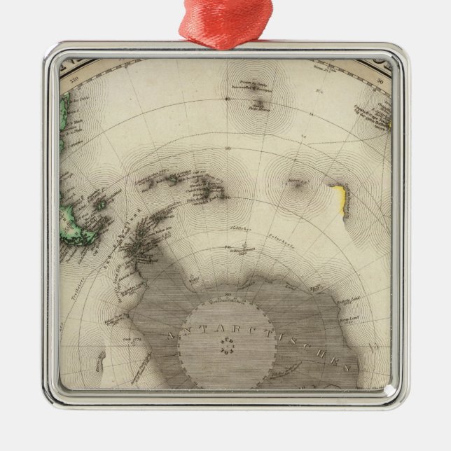 Antarktis sydlig halvklot julgransprydnad metall (Framsidan)