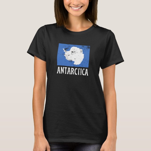 Antarktis vintageflagga t shirt (Framsida)