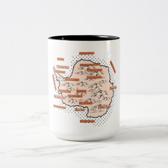 Antarktis Vintagekarta Två-Tonad Mugg (Center)