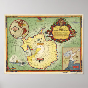 Antarktisk expedition karta poster