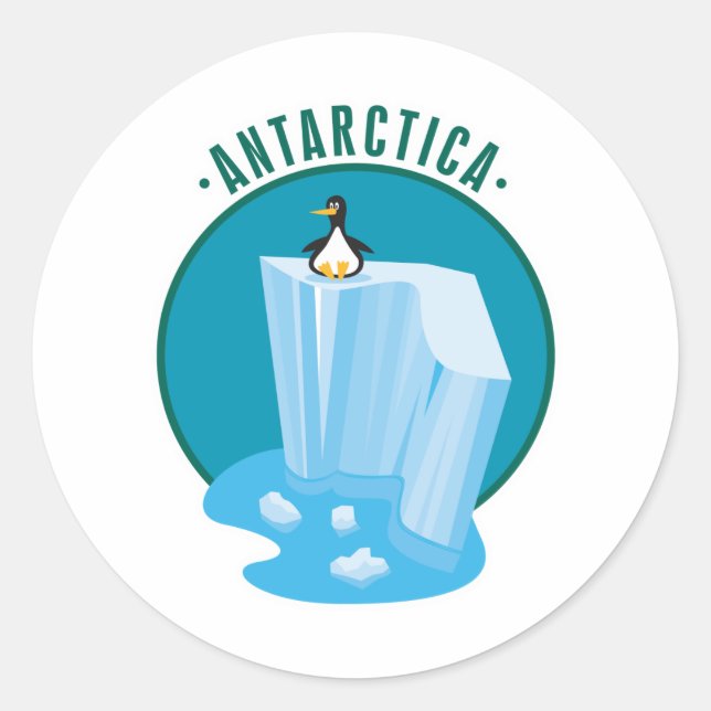 antarktisk pingvindesign runt klistermärke (Framsida)