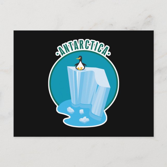 antarktisk pingvindesign vykort (Framsida)