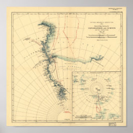 Antarktiskexpedition och undersökningar Antique Ka Poster