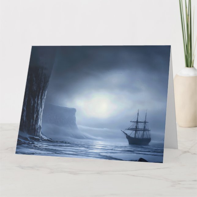 antarktiskt månbelyst visitkort kort (Framsida)