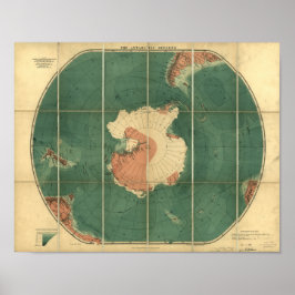 Antarktisregionerna Antique Karta 1922 Poster
