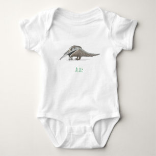 Anteater baby 1-biet-kroppsdräkt med baby namn t shirt