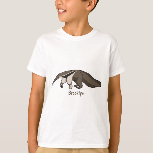 Anteater happy cartoon illustration  t shirt (Framsida)