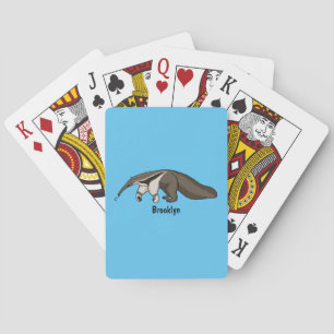 Anteater lycklig tecknad illustration casinokort