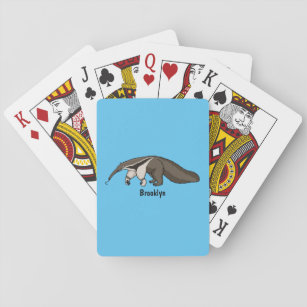 Anteater lycklig tecknad illustration casinokort
