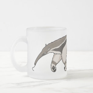 Anteater lycklig tecknad illustration frostad glasmugg