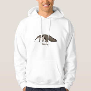 Anteater lycklig tecknad illustration hoodie