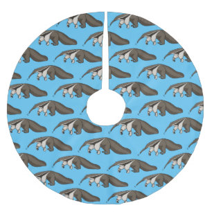 Anteater lycklig tecknad illustration julgransmatta borstad polyester