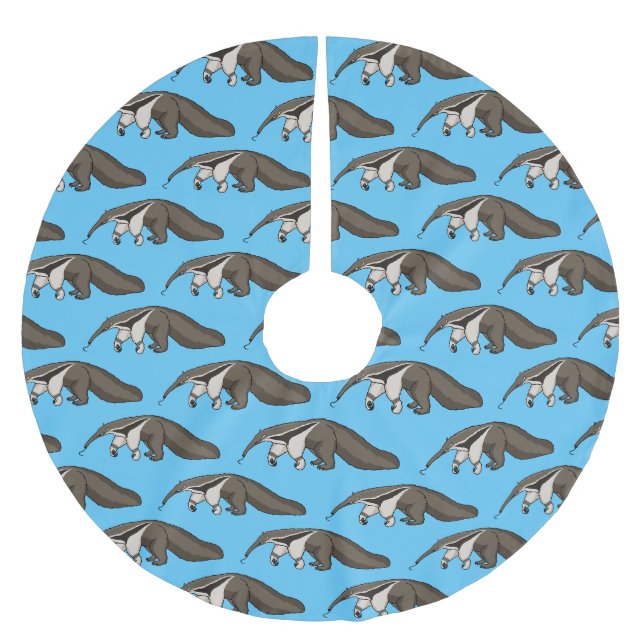 Anteater lycklig tecknad illustration julgransmatta borstad polyester (Framsidan)
