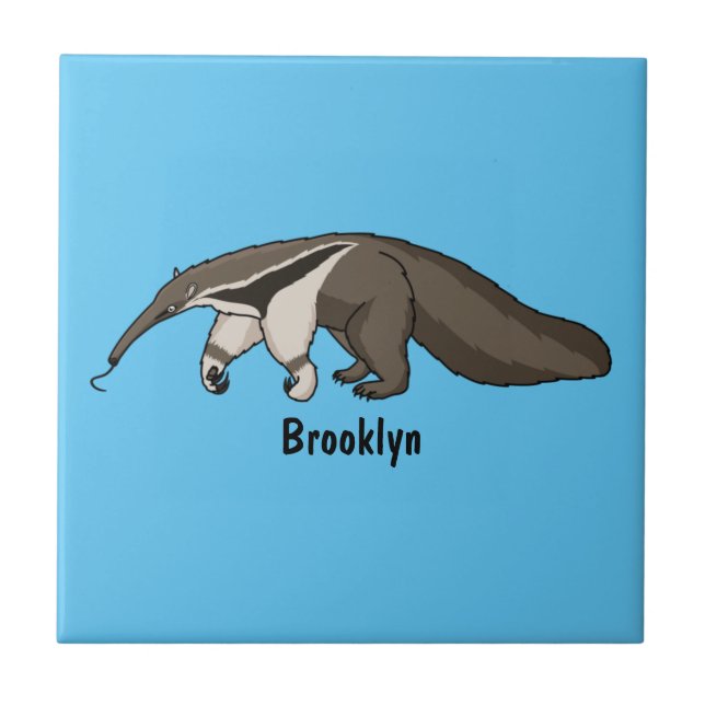 Anteater lycklig tecknad illustration kakelplatta (Framsidan)