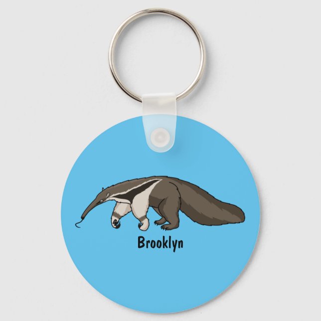 Anteater lycklig tecknad illustration nyckelring (Framsida)