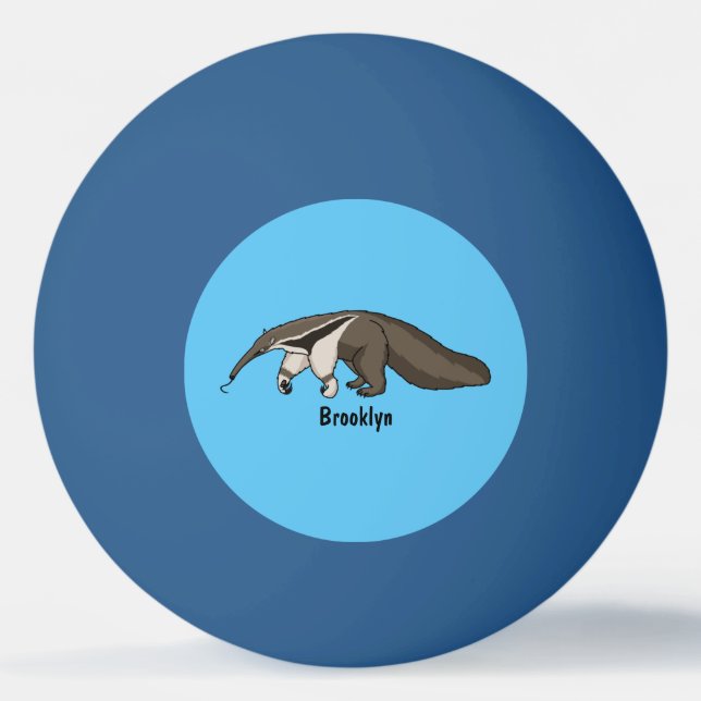 Anteater lycklig tecknad illustration pingisboll (Framsidan)
