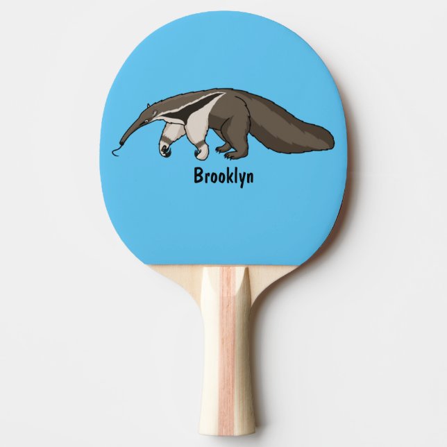 Anteater lycklig tecknad illustration pingisracket (Framsidan)