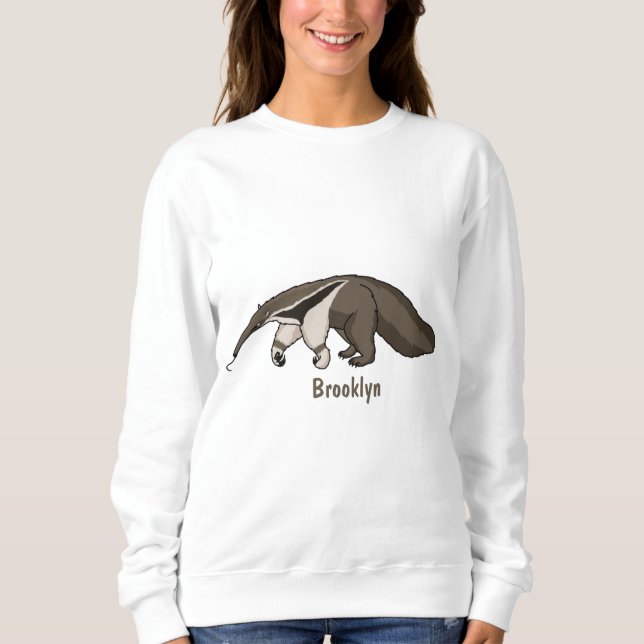 Anteater lycklig tecknad illustration t shirt (Framsida)