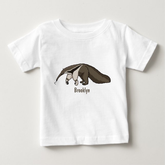 Anteater lycklig tecknad illustration t shirt (Framsida)
