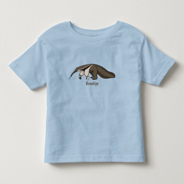 Anteater lycklig tecknad illustration t shirt (Framsida)