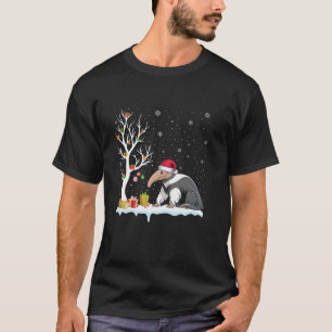 Anteater Santa Hat Festive Träd Light jul Pa T Shirt