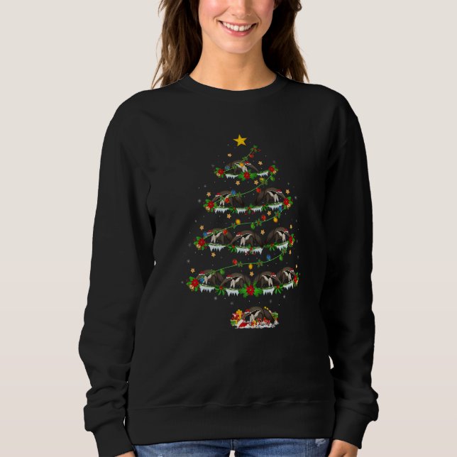 Anteater  Xmas Lights Anteater Christmas Tree T Shirt (Framsida)