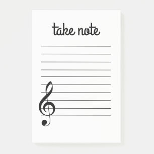 Anteckna musikanteckningar post-it block