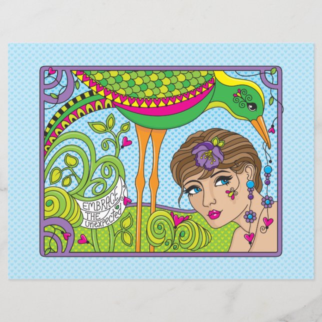 Anteckna oväntad_platt Papper Lakan 11" x 8,5" (Framsida)