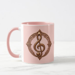Anteckning för eget namn Musical Clef Mugg
