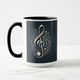 Anteckning för eget namn Musical Clef Mugg