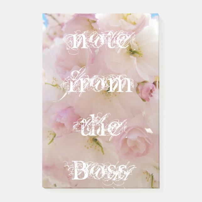 anteckning från chefen post it lappar Rosa Blomnin (Framsida)