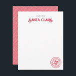 Anteckning från Jultomten Officiell NICE-lista god Anteckningskort<br><div class="desc">Det här söta personligen från Jultomten har ett fräckt svash-teckensnitt för namn, ett handskriftsteckensnitt för anteckningens brödtext och en officiell NICE List frimärke vid grund. På baksidan finns ett grönt, rött och vitt diagonalt rand mönster. Julsedlarna är en roligt att lämna för barn på juldagen, eller att få dem skickade...</div>